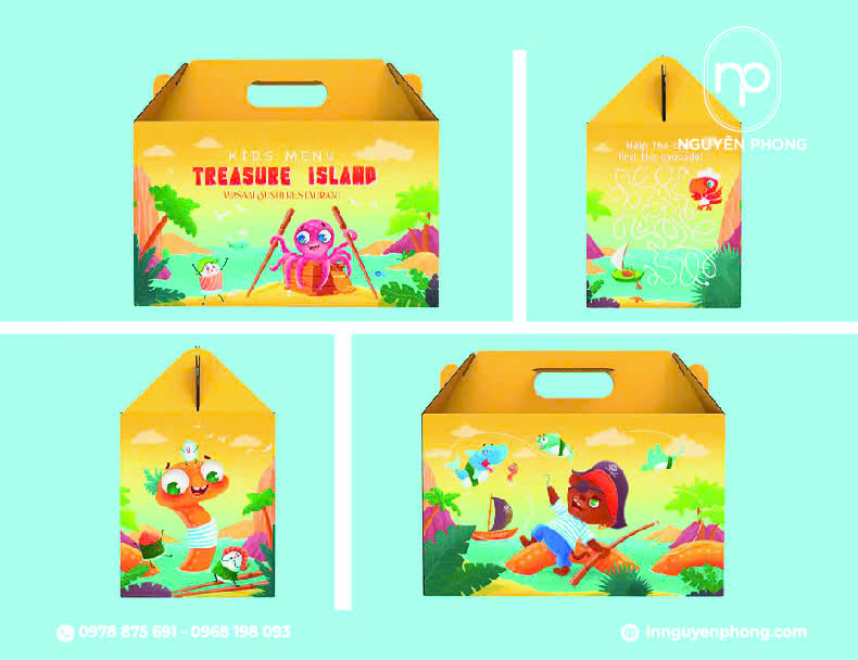 Hộp nắp gài có quai xách